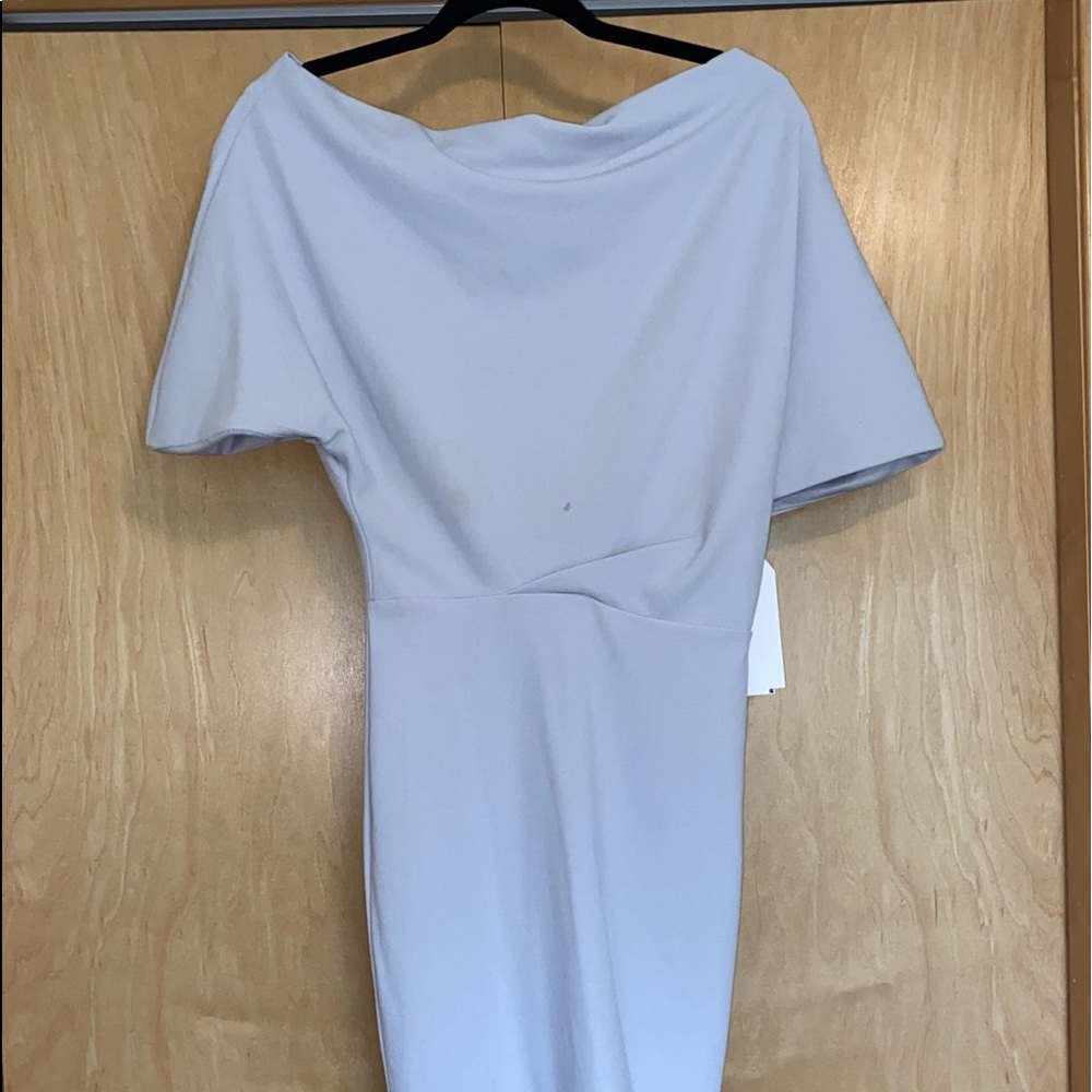 ALEXIA ADMOR Olivia Draped One-shoulder Dress In Sky Blue - Picture 3 of 13
